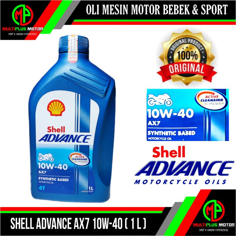 Jual Oli mesin bebek & sport Shell Advance AX7 10W-40 (1L) ORIGINAL 100 ...