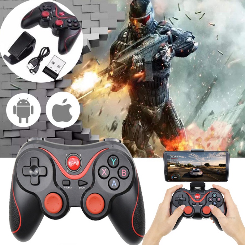 Jual PAKET INSTAN Gamepad Joystick X3 Bluetooth Wireless Controller HP ...