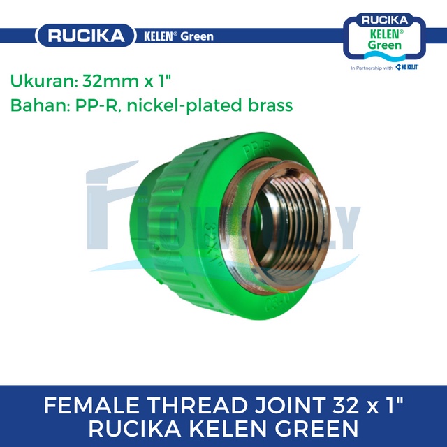 Jual FEMALE THREAD JOINT 32 PPR RUCIKA GREEN WAVIN TIGRIS COUPLER ...