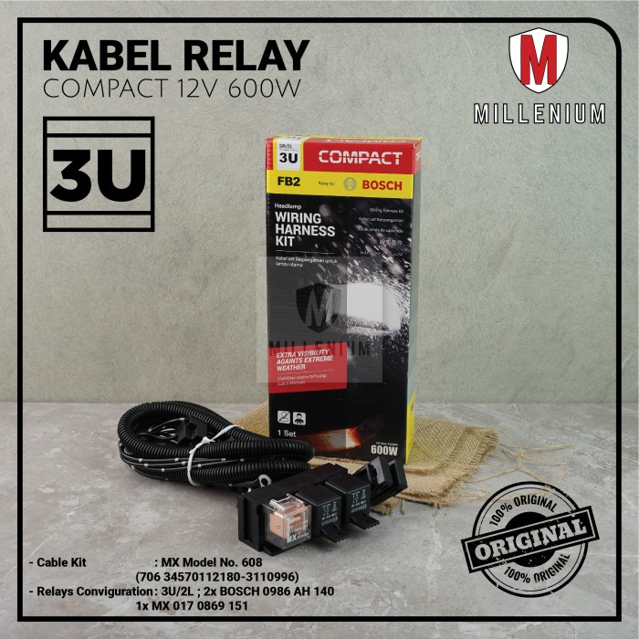 Jual Kabel Relay Set Lampu Bosch FB2 Lampu Depan Headlamp H4 Mobil 3