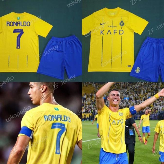 Jual Jersey Baju Bola Setelan Al Nassr Home 2023 2024 Ronaldo Grade