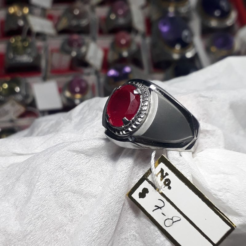 Jual cincin batu permata asli natural Ruby merah darah. emban ikat ring ...