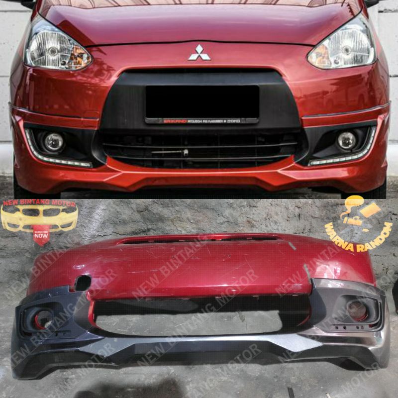 Jual Bumper depan mitsubishi mirage sport 2014 2016 original | Shopee ...