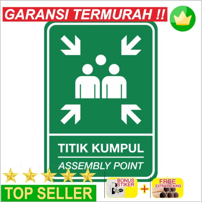 Jual Promo Murah Rambu Plang Titik Kumpul Cm X Cm Plat Alumunium