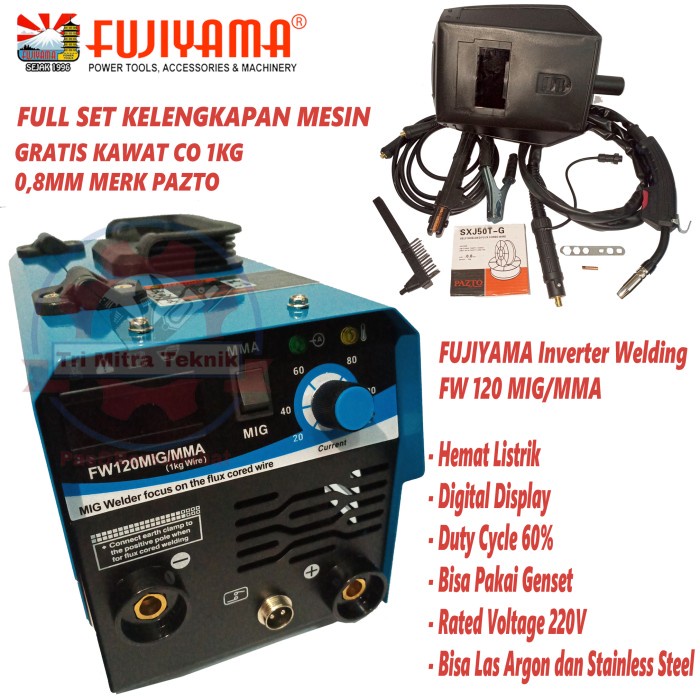 Jual Harga Mesin Las Mig Fujiyama Fw Mig Co Tanpa Gas Mma