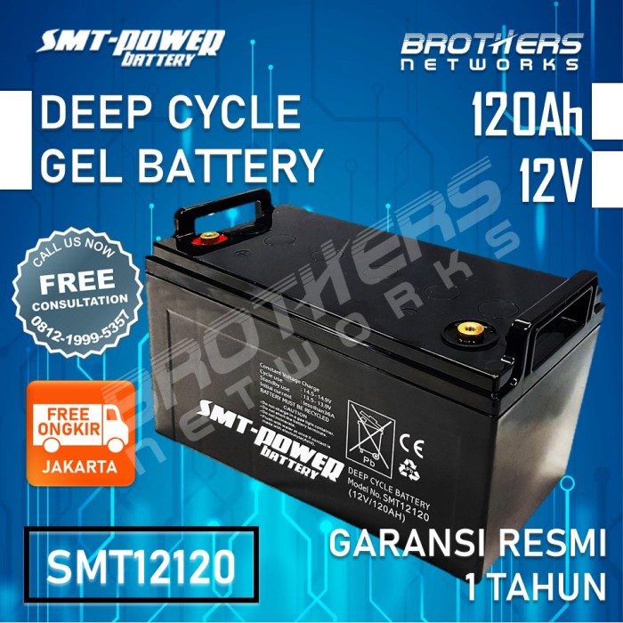 Jual Deep Cycle Gel Battery 12v 120ah Aki Vrla Solar Panel Smt Power Urah Berkualitas 5101