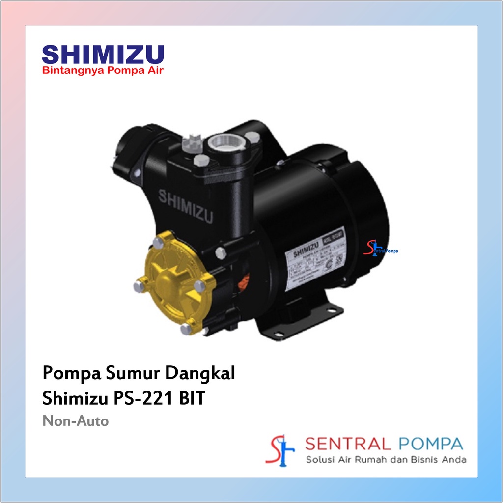 Jual Shimizu PS 221 BIT Pompa Sumur Dangkal 200 Watt Mesin Pompa Air ...