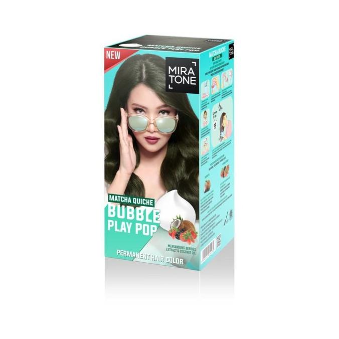 Jual TERBARU CAT RAMBUT MIRATONE BUBBLE - MATCHA QUICHE - ASHY GREEN ...