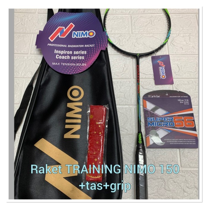 Jual Raket Badminton Training Racket Nimo 150/Nimo Coach 150 +Tas+Grip ...