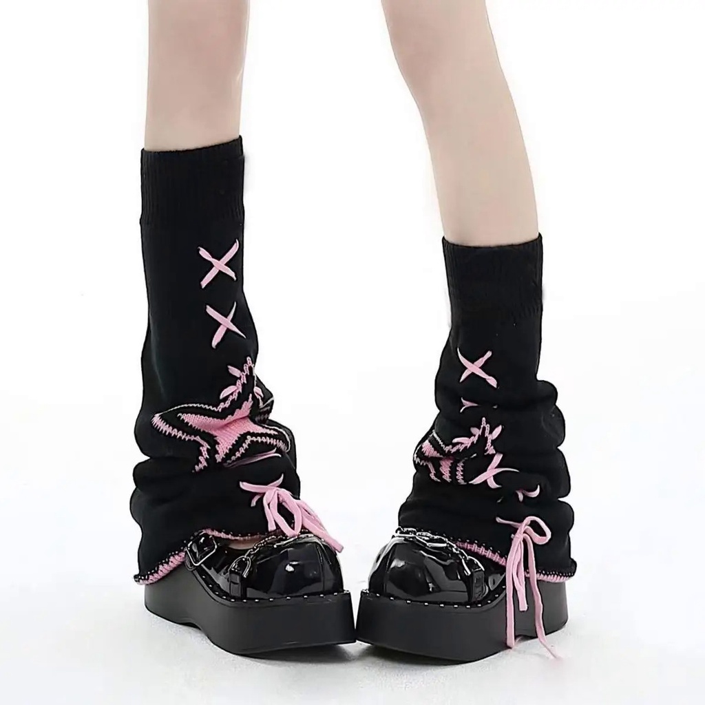Jual Y2k Aesthetic Star Leg Warmers for Women, Japanese Ankle