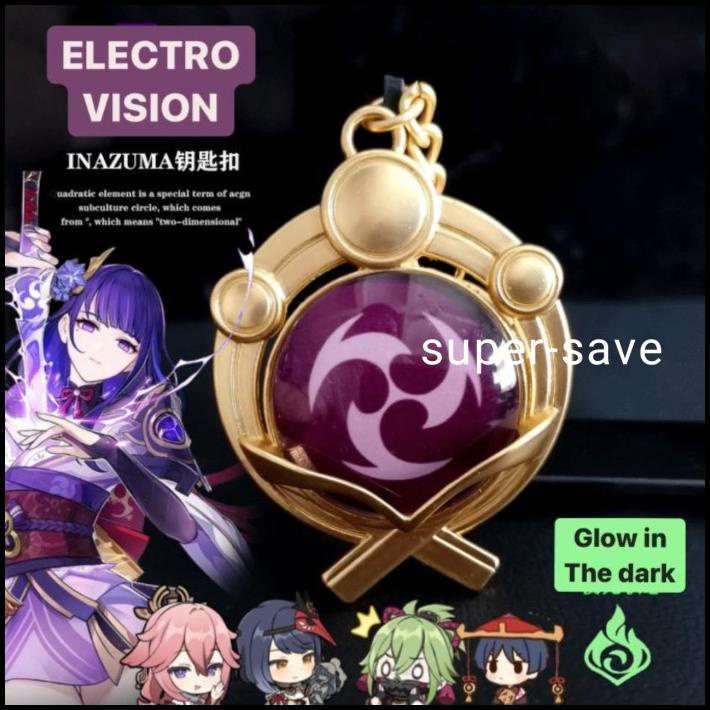 Jual BEST DEAL VISION INAZUMA GENSHIN IMPACT GANTUNGAN KUNCI METAL GLOW ...