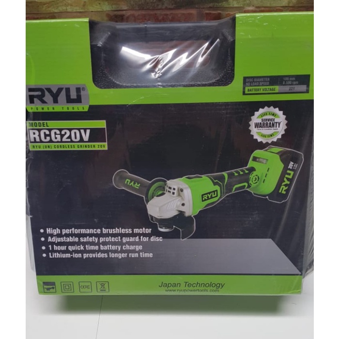 Jual Mesin Disc Grinda Cordless Ryu Rcg 20 V Grinder 20V Gerinda Rcg20V ...
