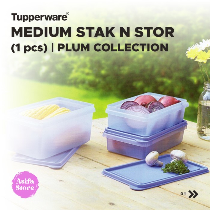 Jual Promo Tupperware Medium Stak N Stor (1) - Kontainer Bahan Makanan ...