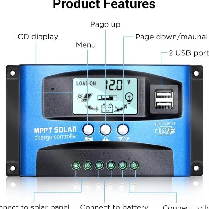 Jual Murah MPPT 30A 50A 100A solar charge controller scc panel surya ...