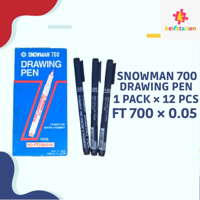 Jual Drawing Pen - Drawing Pen Snowman ( Hitam) Ft 700 X 0.05 1 Pack ...