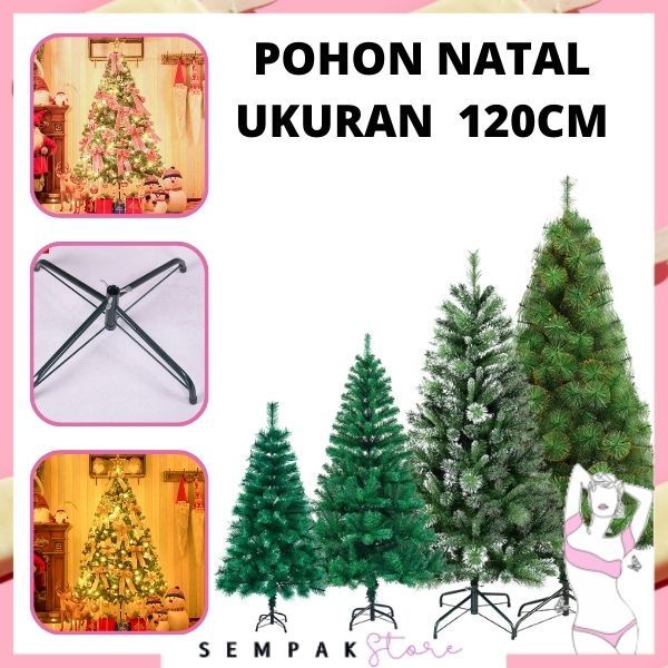Jual SS Pohon Natal 120Cm 4F Bahan Plastik Mudah Dirakit Gold Pine ...