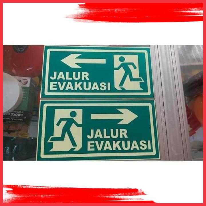 Jual Sai Akrilik Jalur Evakuasi Sign Rambu Glow In The Dark 20x10