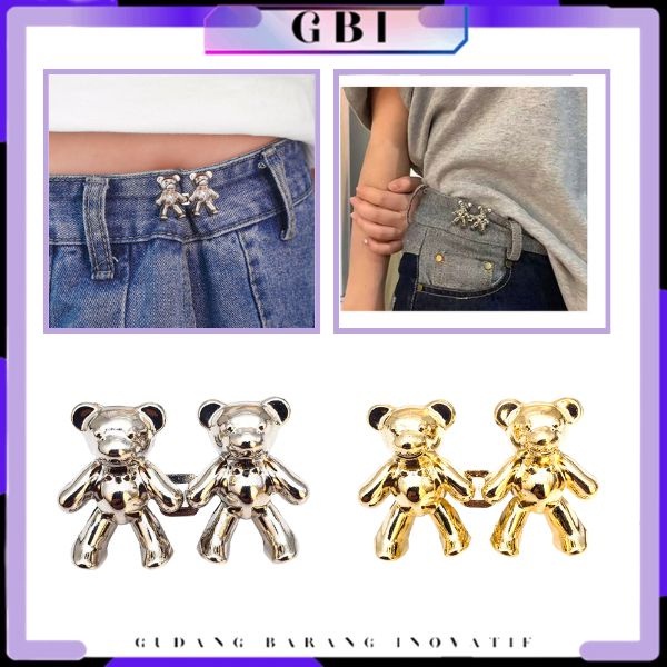 Jual Gbi Kancing Jeans Bentuk Beruang Bahan Metal Dapat Dilepas Kancing