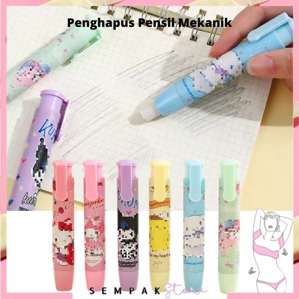 Jual SS Penghapus Pensil Mekanik Karakter Mechanical Eraser Lucu