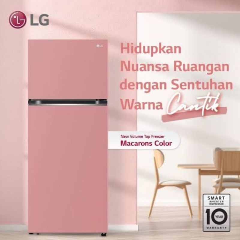 Jual Kulkas Lg Gn B Pqgp Liter Macaron Warna Clay Pink Gnb Pqgp Shopee Indonesia