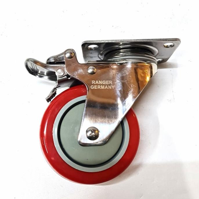 Jual Roda stainless Ranger Germany Pu 4 inch Sus 304 (Putar+rem ...