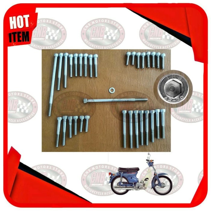 Jual Baut L Stainless Set Mesin Honda C70 Best | Shopee Indonesia