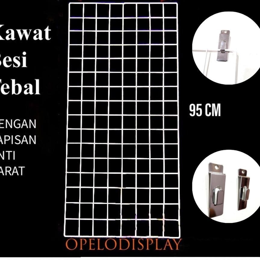 Jual 74 GRID WALL JARING RAM KAWAT BESI DINDING 95x45 CM / GANTUNGAN ...
