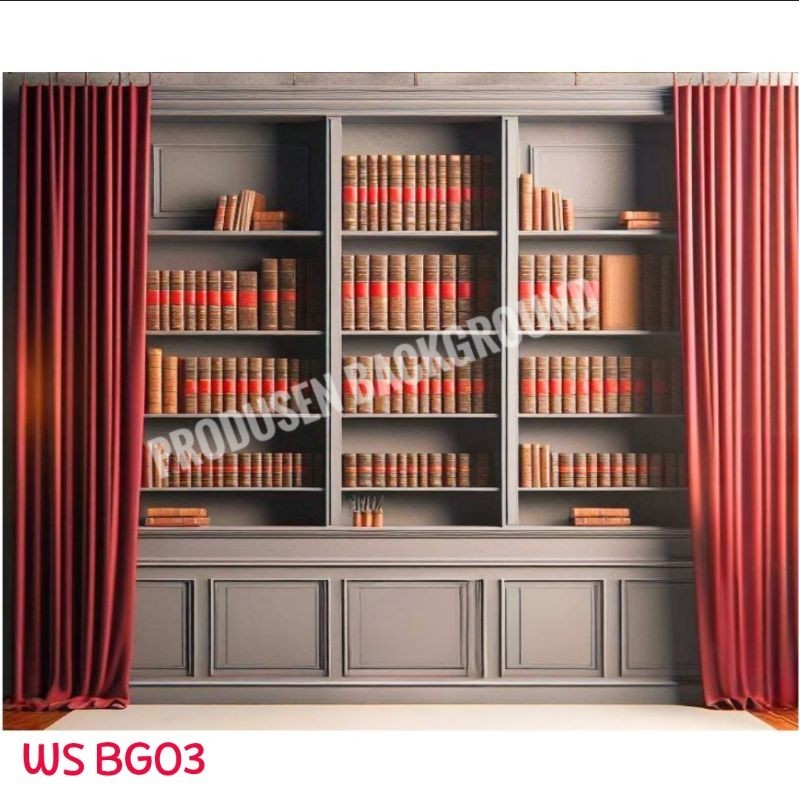 Jual Kain Background foto wisuda/ rak buku WS BG03 studio photo ...