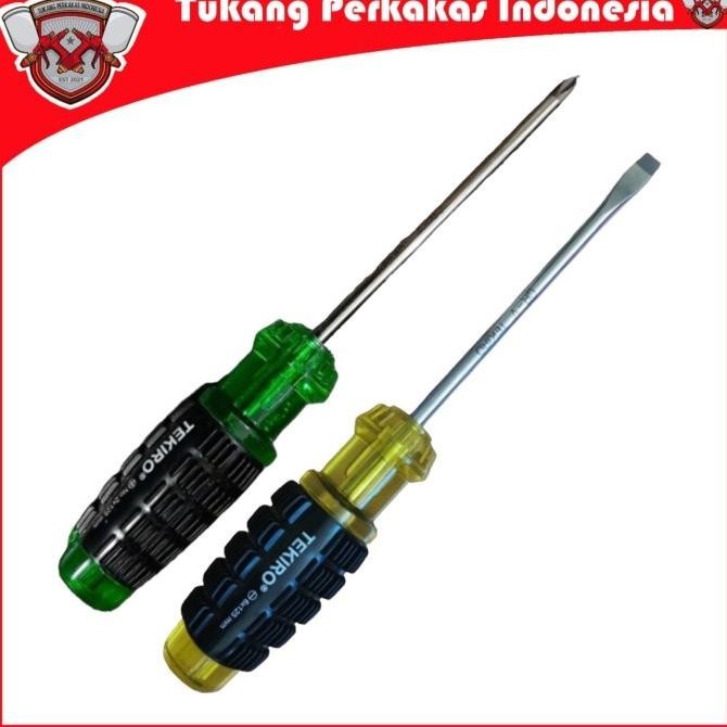 Jual TEKIRO 2PCS OBENG GAGANG KARET PLUS & MINUS 6125MM 5INCH | Shopee ...