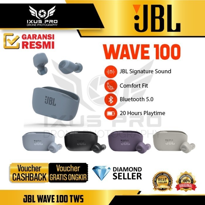 Jual JBL WAVE 100 TWS / WAVE100 TWS True Wireless Earbuds Original ...