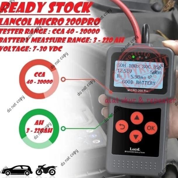 Jual Tester Aki Mobil Dan Motor Alat Test Digital Lancol Micro 200 Pro Shopee Indonesia 9694