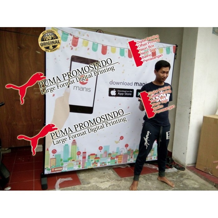 Jual Backwall /Jumbo Banner Stand Uk 3X3/Backdrop/Tripod Banner 3X3 ...