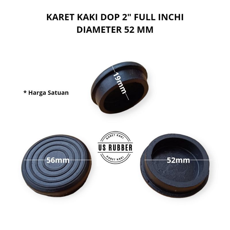 Jual Karet Kaki Dop 2 Inchi Full Diameter 52mm Tutup Kaki Meja Kursi ...