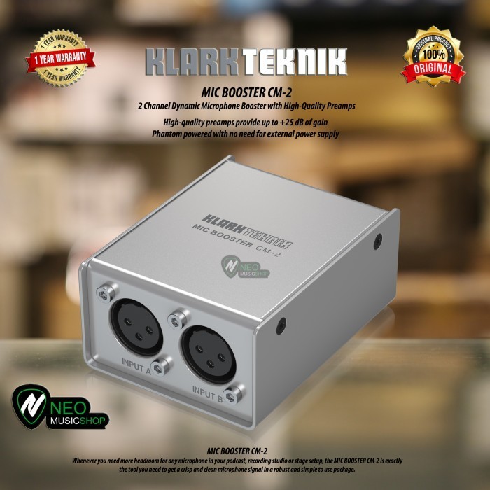 Jual Klark Teknik Mic Booster Cm2 2 Channel Dynamic Microphone Booster