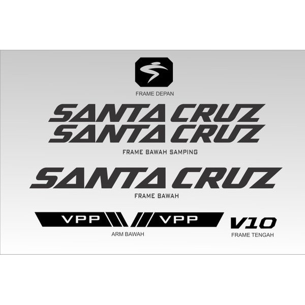 Jual STIKER FRAME STICKER DECAL SEPEDA SANTA CRUZ V10 BISA CUSTOM ...