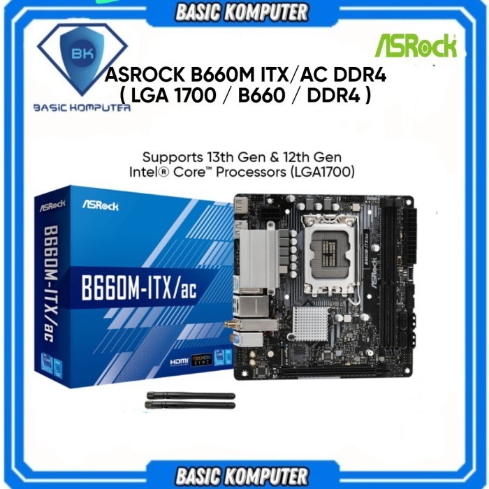 Jual New Asrock B660M Itx/Ac Ddr4 ( Lga 1700 / B660 / Ddr4 ) | Shopee ...