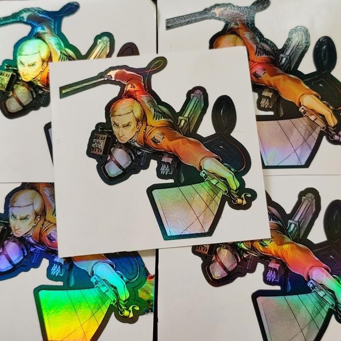 Jual STICKER STIKER HOLOGRAM ANIME - AOT ERWIN SIMTH - STIKER ANIME ...