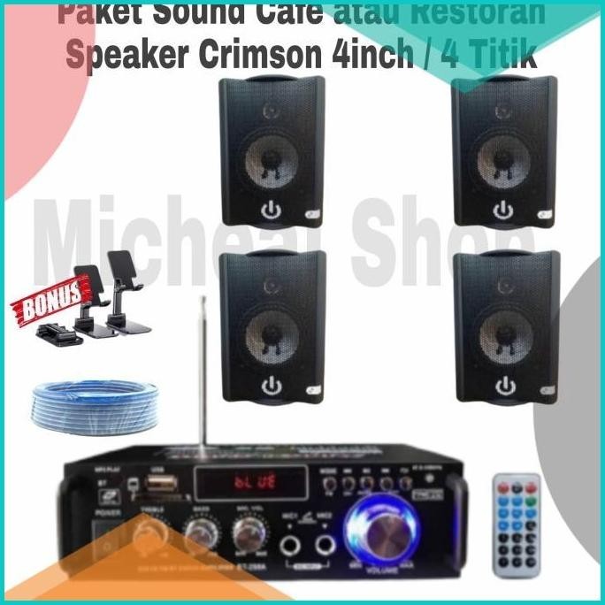 Jual Paket Sound Cafe Atau Restoran Indoor Speaker Crimson 4 Inch ...