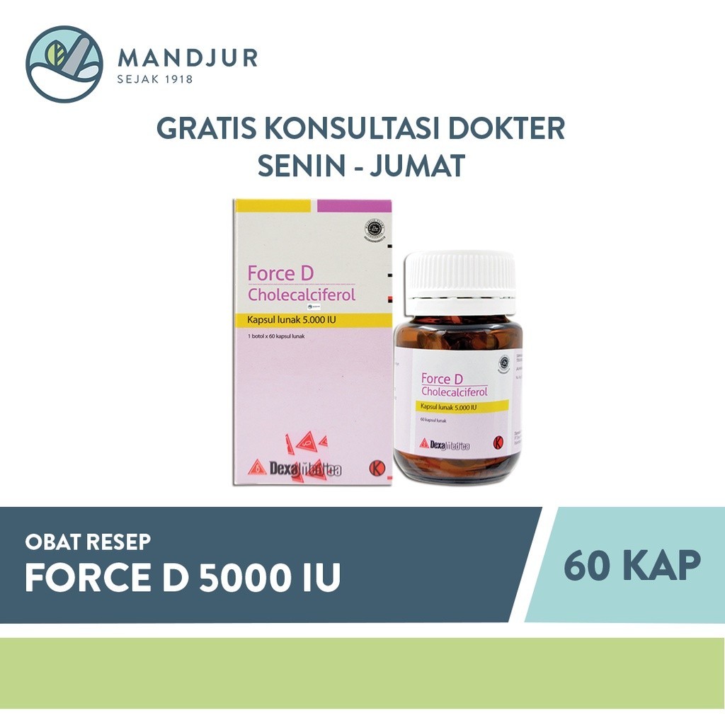Jual Force D Vitamin D3 5000 IU 60 Kapsul Lunak Shopee Indonesia