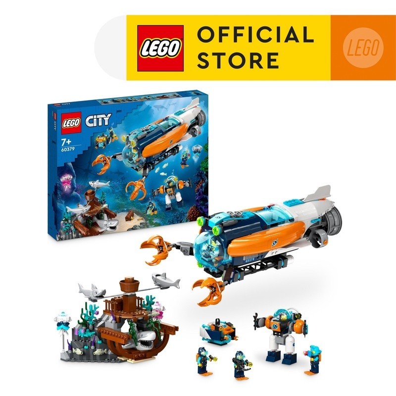 LEGO City 60379 Deep-Sea Explorer Submarine Building Toy Set (842 Pieces)  Mainan Balok (7 Tahun+)