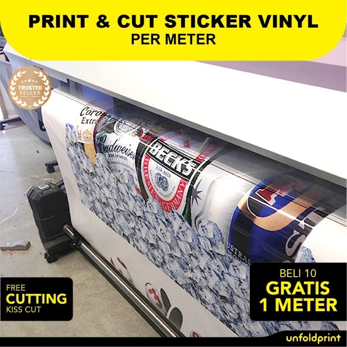 Jual Custom Print Sticker Vinyl Per Meter Dan Cutting | Shopee Indonesia