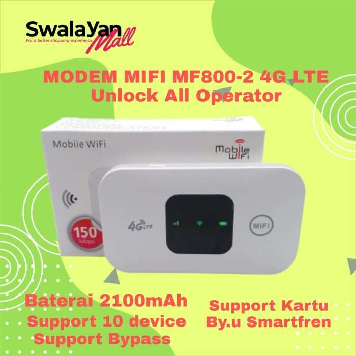 Jual Modem Wifi Mifi 4G LTE MF800-2 Unlock All Operator 150Mbps Bypass ...