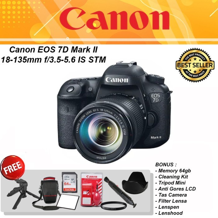 Jual Canon Eos 7D Mark Ii Kit 18-135Mm F3.5-5.6 Is Stm Dslr Camera ...