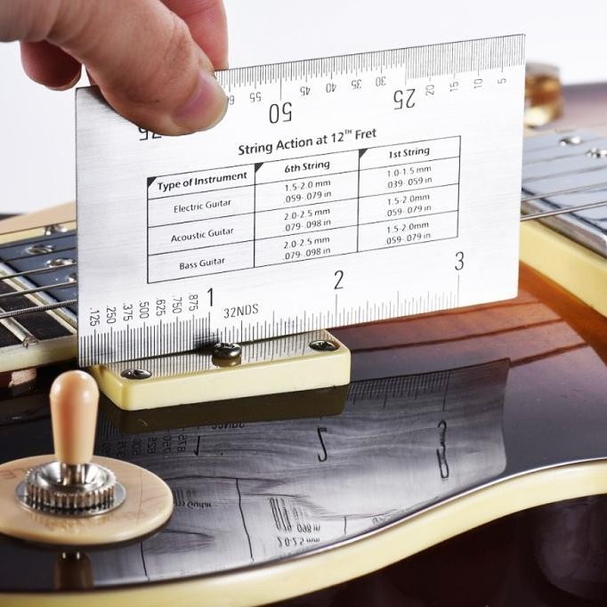 Jual Fritz Ruler Alat Ukur Senar Gitar Penggaris String Besi Stainless ...