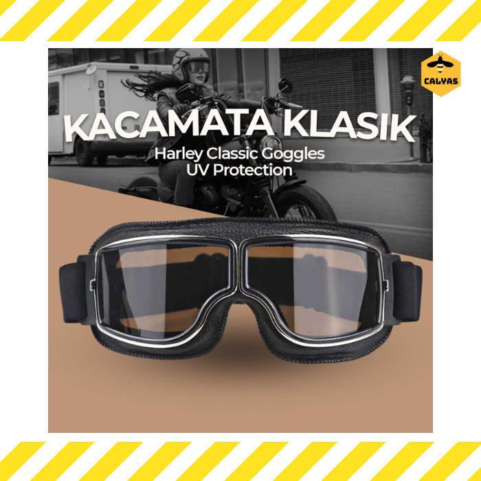 Jual Kacamata Motor Rider Vintage Goggles Classic Harley Uv Protection ...
