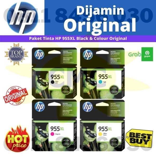 Jual TINTA HP 955XL CYAN ORIGINAL INK CARTRIDGE OFFICEJET PRO 7720 7740 ...