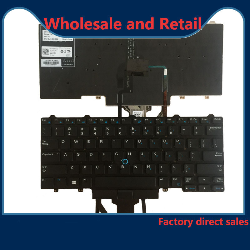 New For Dell Latitude 5450 7450 5480 7480 Black US Backlit Keyboard D19TR 0D19TR