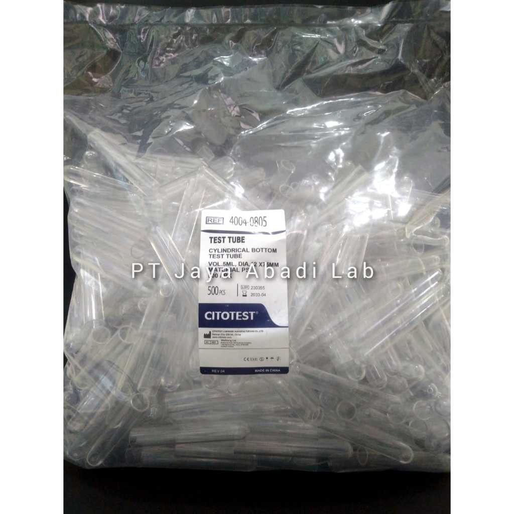 Jual tabung reaksi disposable test tube 12 x 75 12x75 mm isi 500 pcs ...