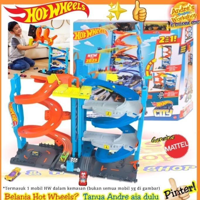 Jual Hotwheels Track Transforming Race Tower Ori Hot Wheels City Garage ...