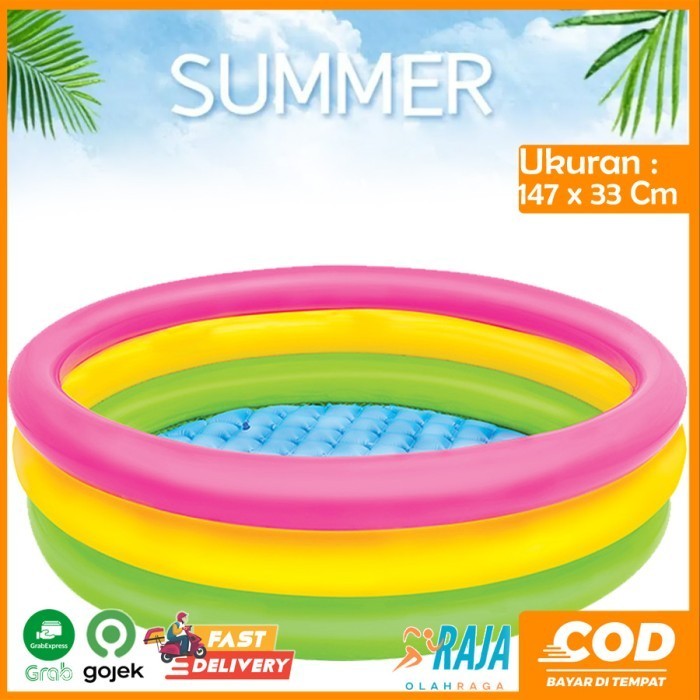 Jual Intex 57422 Kolam Renang Karet Anak Sunset Rainbow Pool - 147 X 33 ...